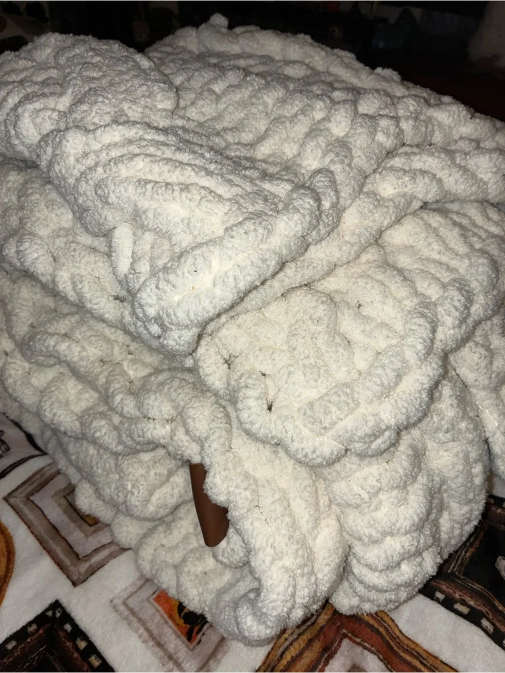 Chunky Cable Knit Throw Blanket off white Cream UGG throw Soft Home Bedding
